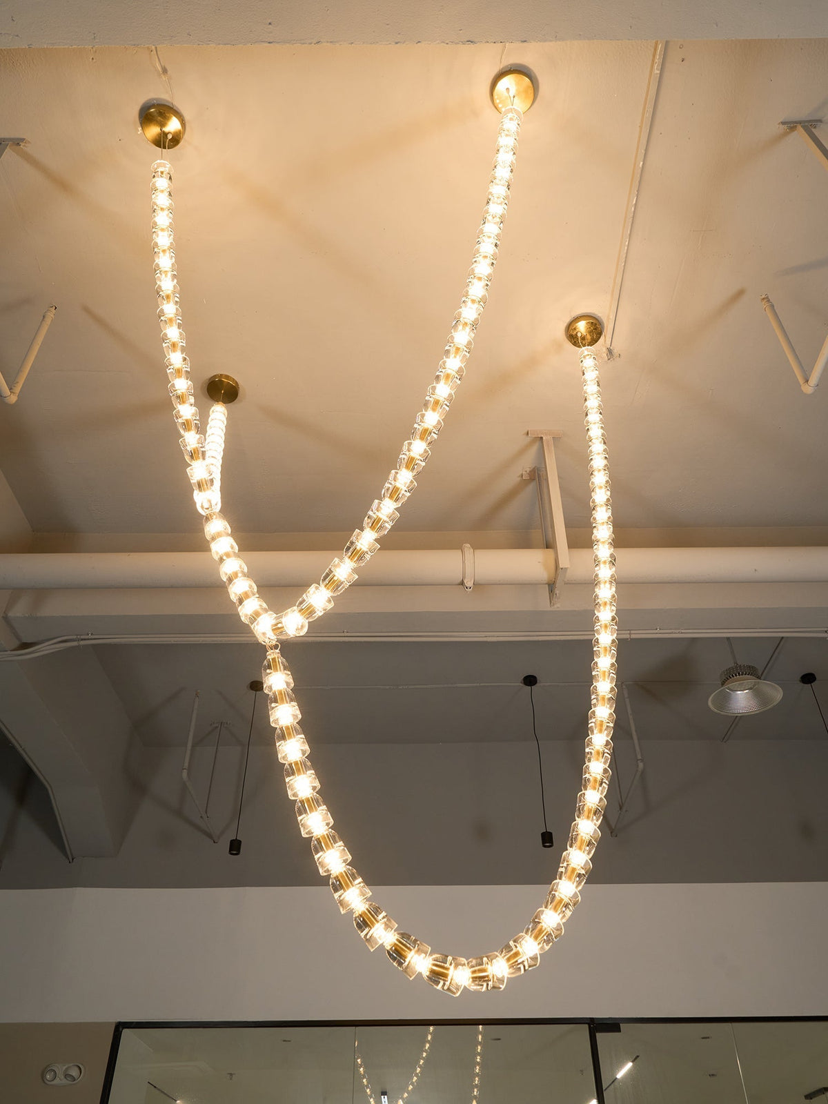 Elyisaine Kronleuchter Kristall Gold LED 3-Line