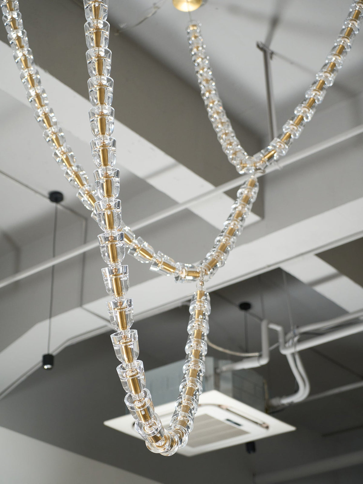 Elyisaine Kronleuchter Kristall Gold LED 3-Line