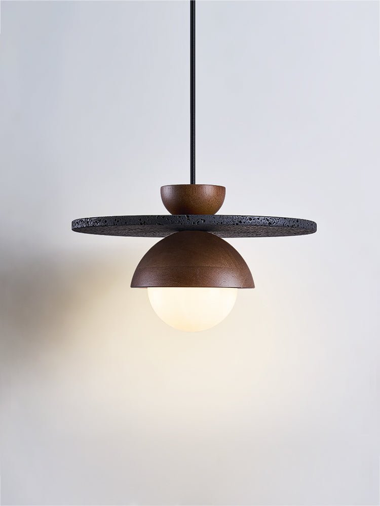 Valinina Orbit Schwarz Travertin Pendelleuchte