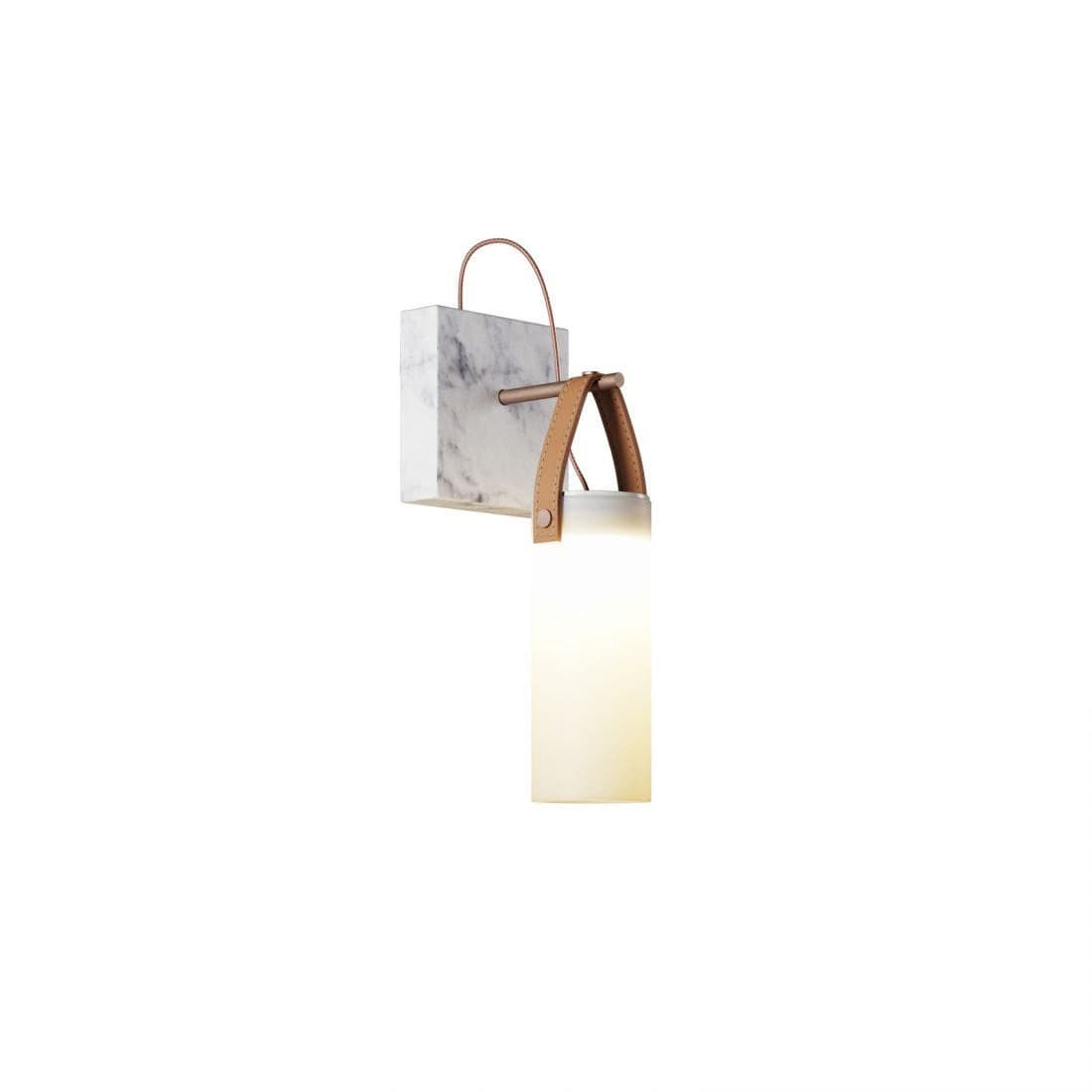 Galerie Wandleuchte Fontana Glas Leder Marmor