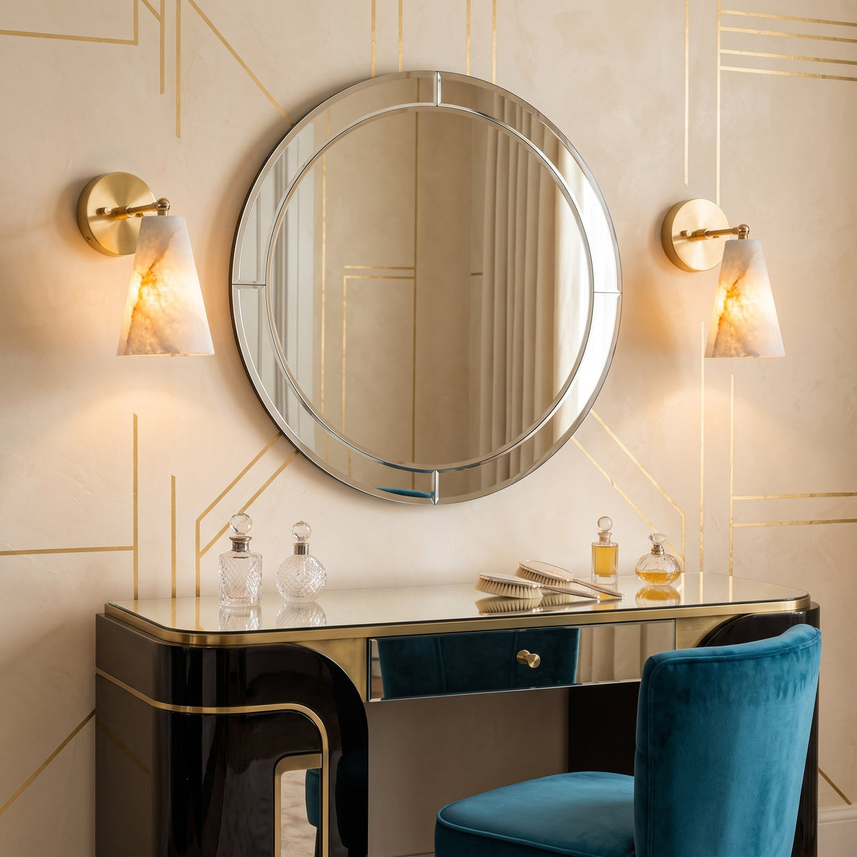 Castercombe Alabaster-Wandleuchte