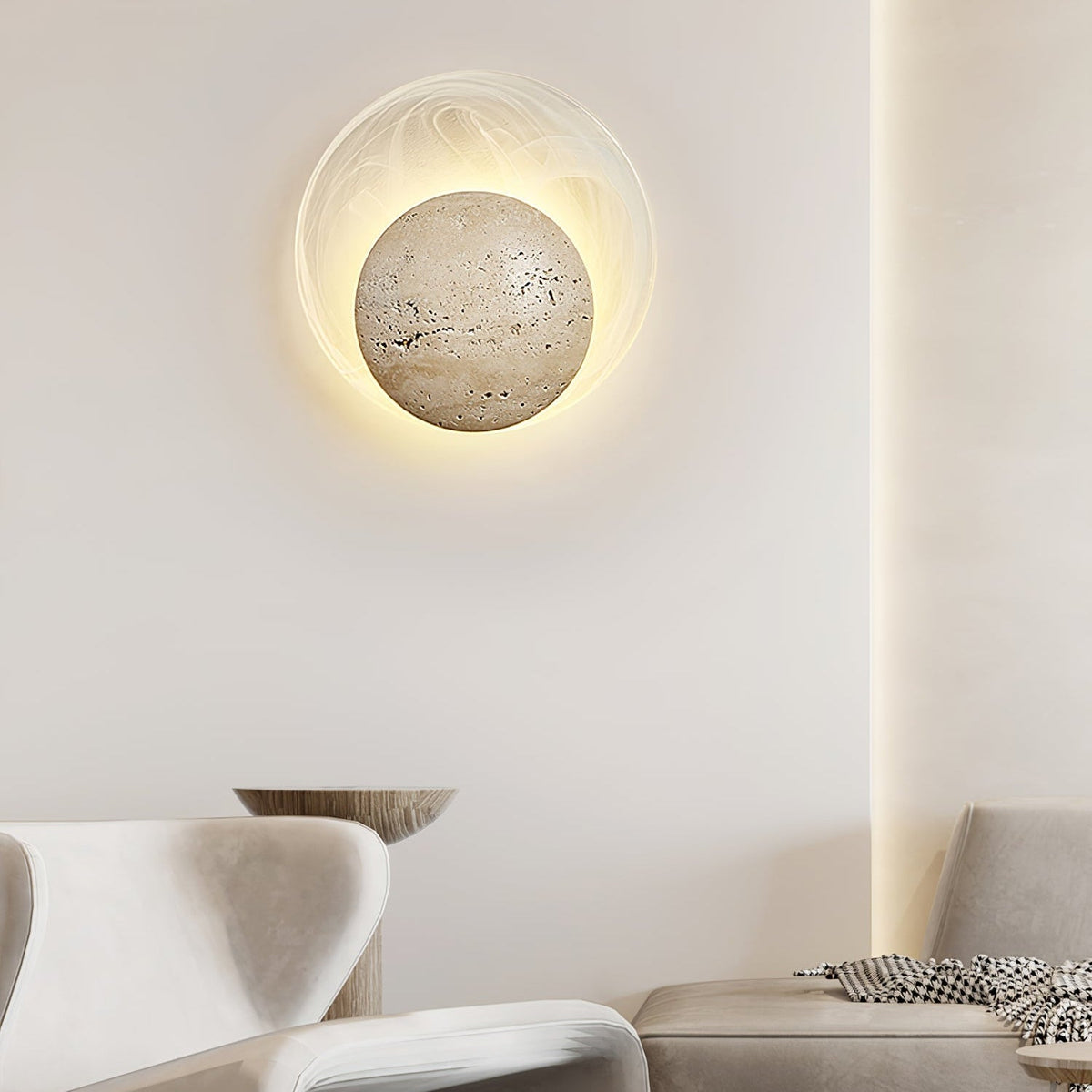 Serinette Orin Travertine Wandleuchte