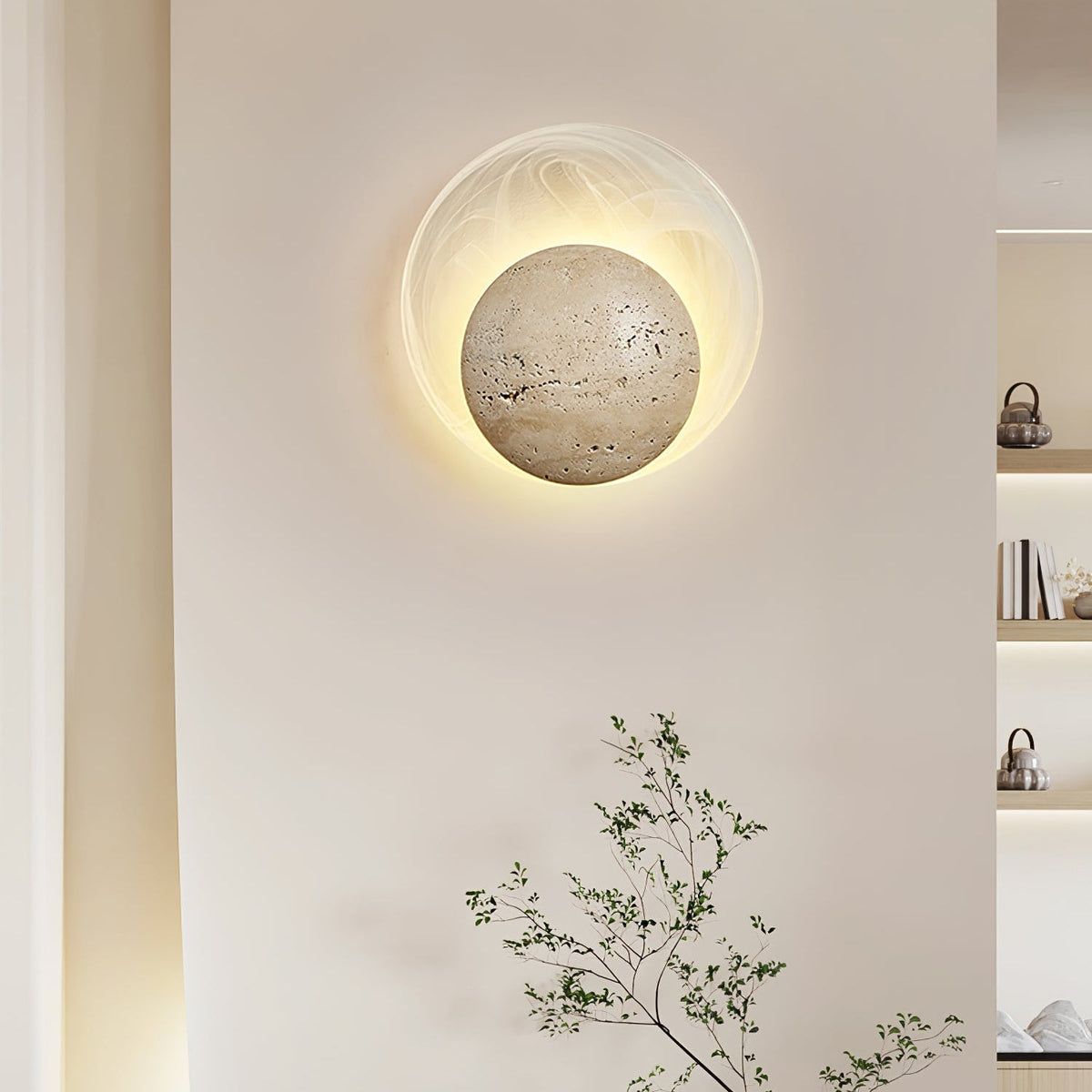 Serinette Orin Travertine Wandleuchte