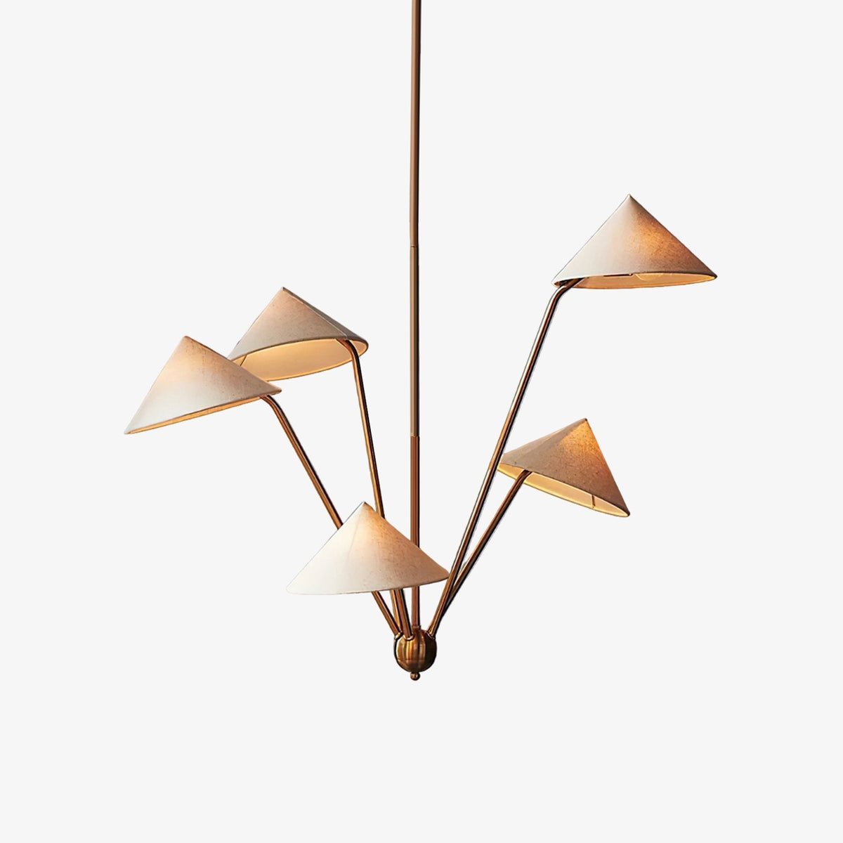 Oriisora Kronleuchter Messing geschwungen Beige