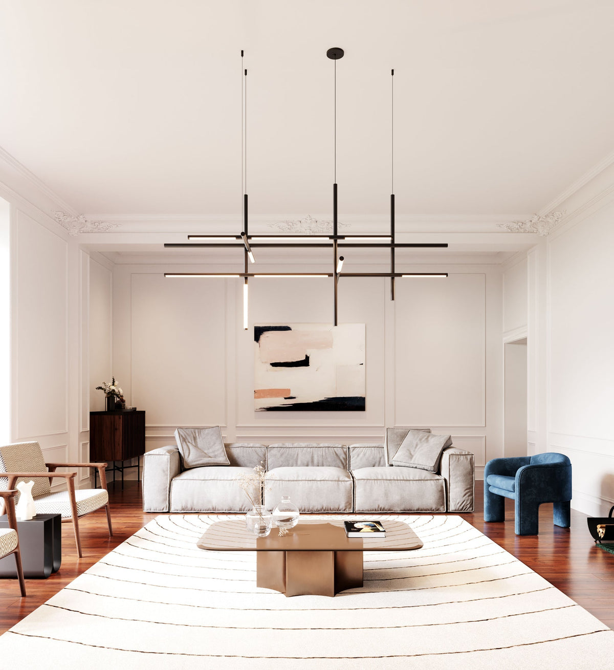 Geometric lineare Pendelleuchte