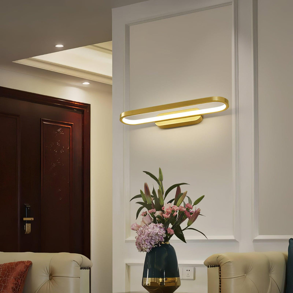 Casaraya zeitgenössische minimalistische LED-Wandleuchte aus Messing