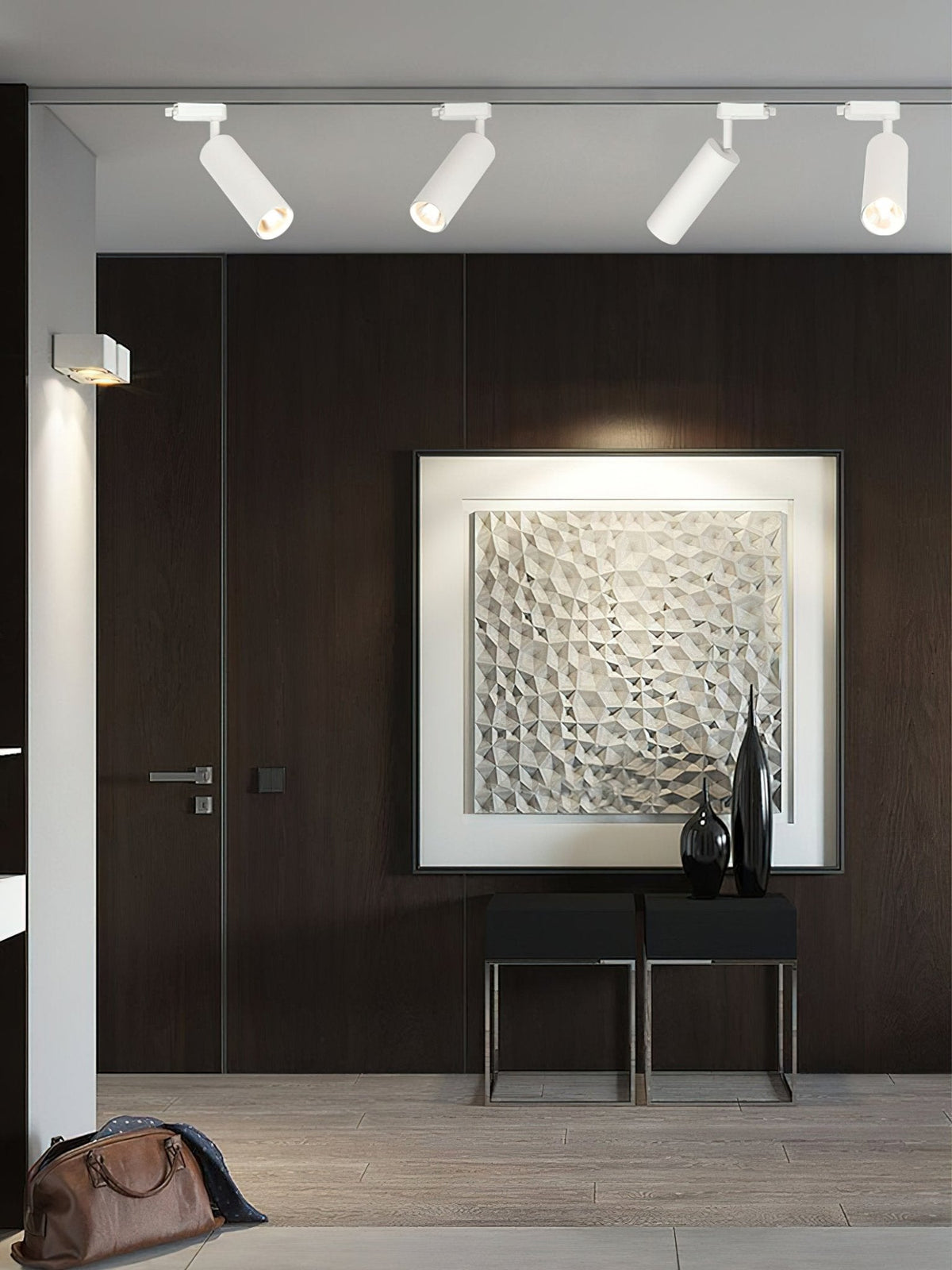 Bera Track Light vergoldete zylindrische Leuchte zeitgenössisch für Wohnzimmer Küche
