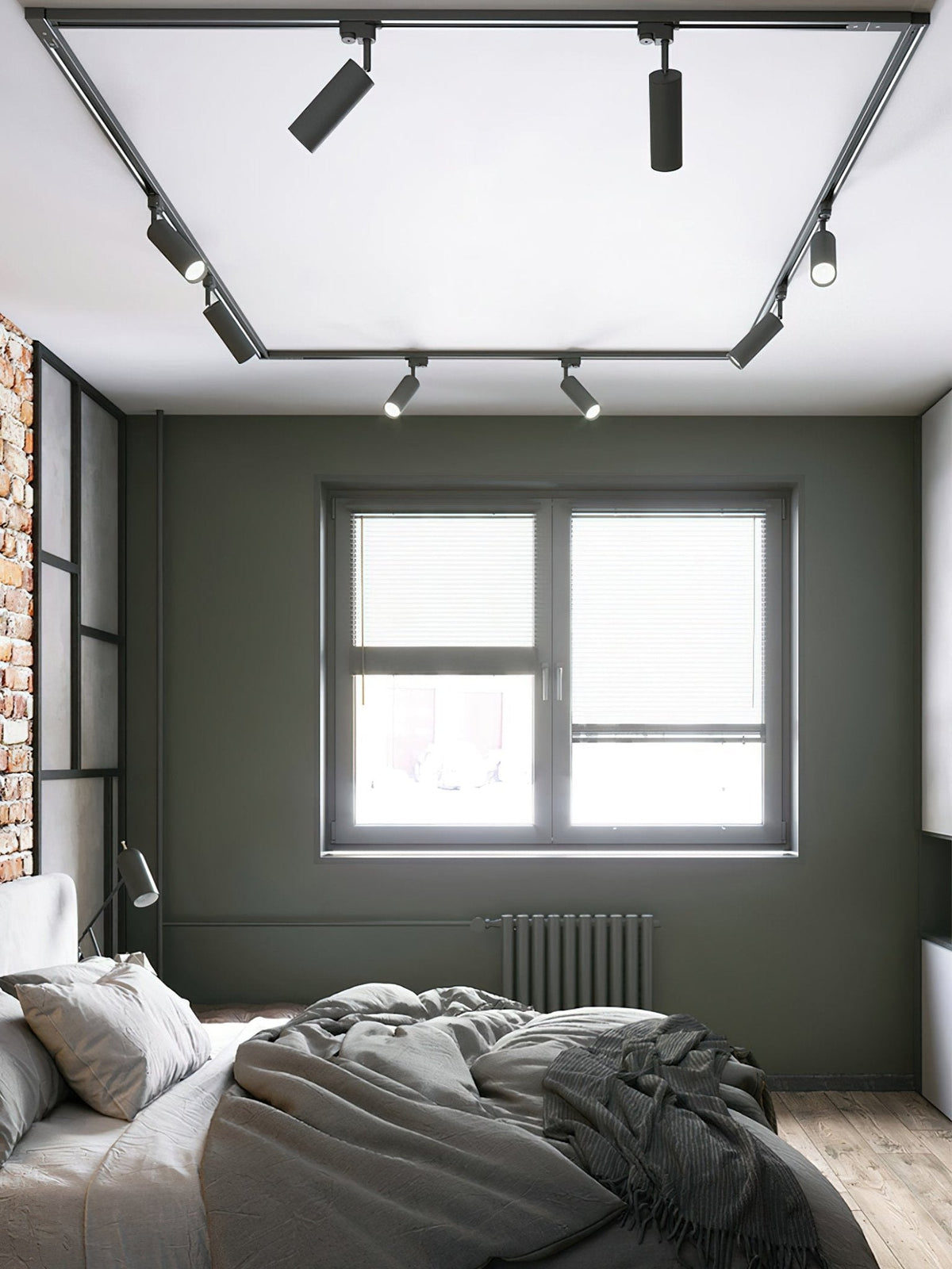 Bera Track Light vergoldete zylindrische Leuchte zeitgenössisch für Wohnzimmer Küche