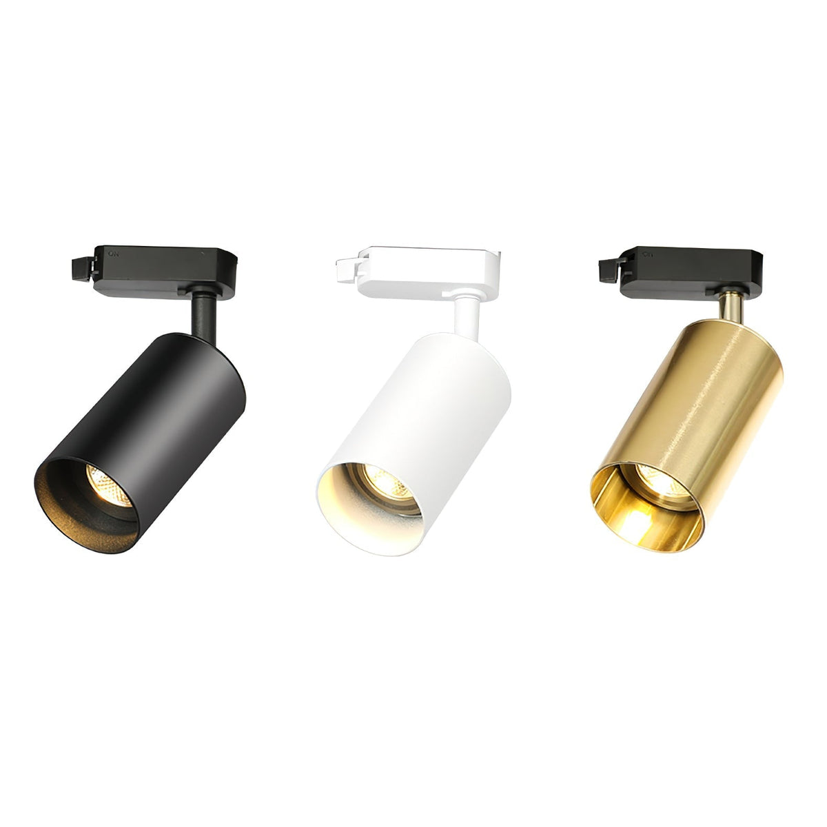 Bera Track Light vergoldete zylindrische Leuchte zeitgenössisch für Wohnzimmer Küche