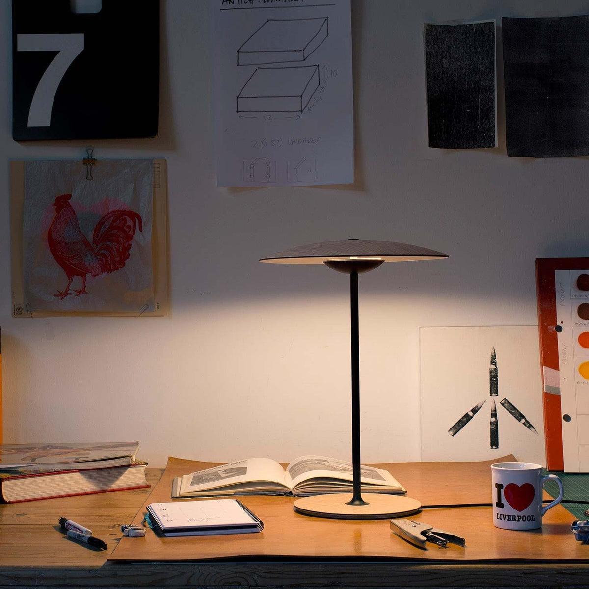 Elaarelia Tischlampe Slim Minimalistisch