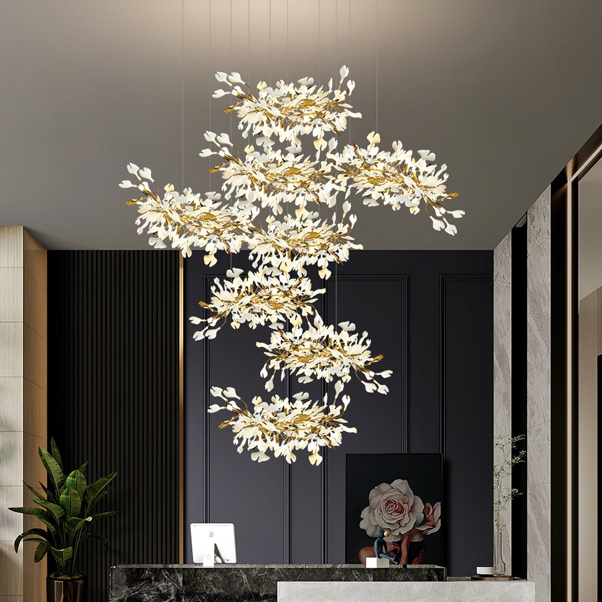 Eurzoris Gingko-Blatt-Kronleuchter