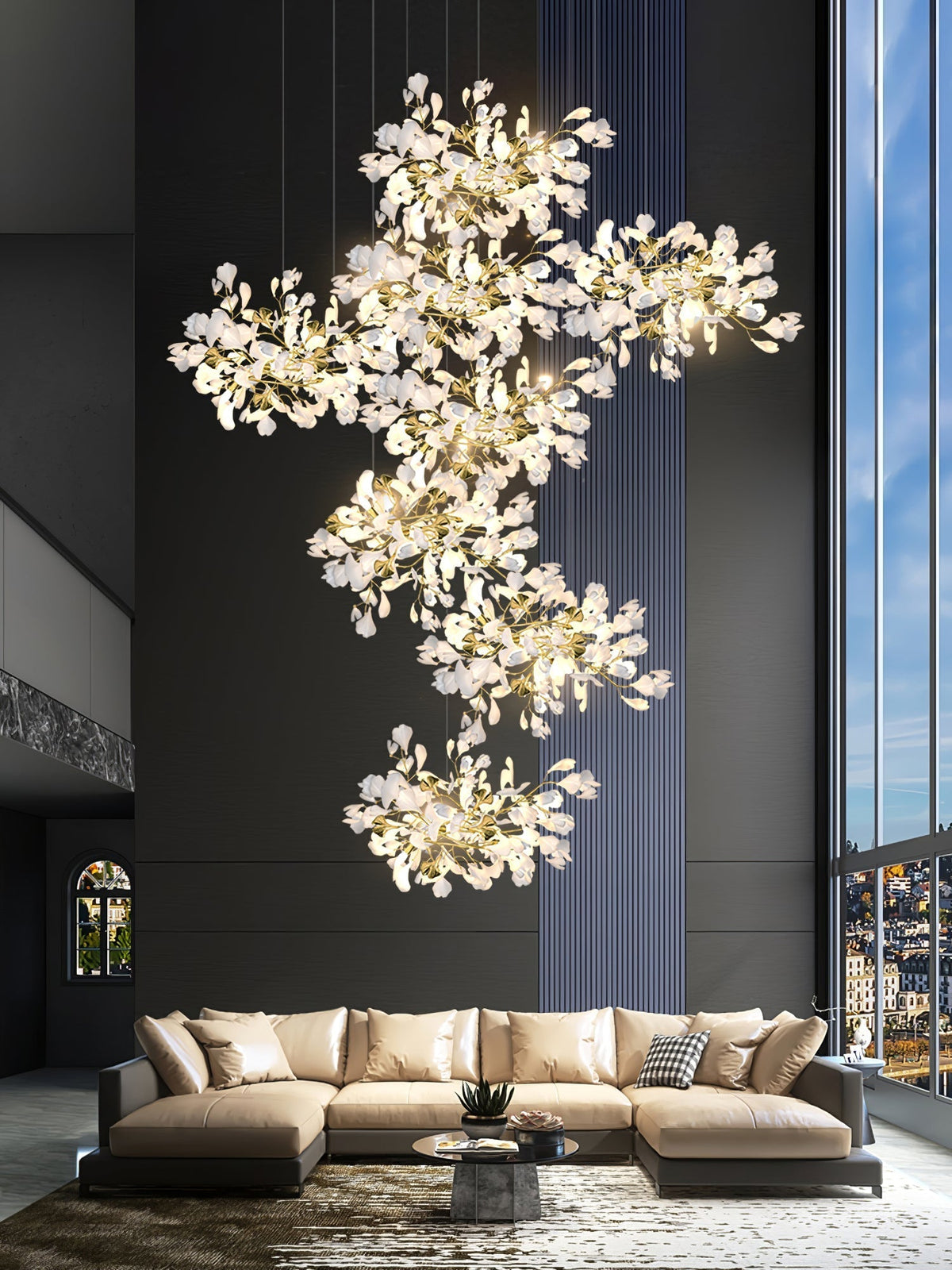 Eurzoris Gingko-Blatt-Kronleuchter