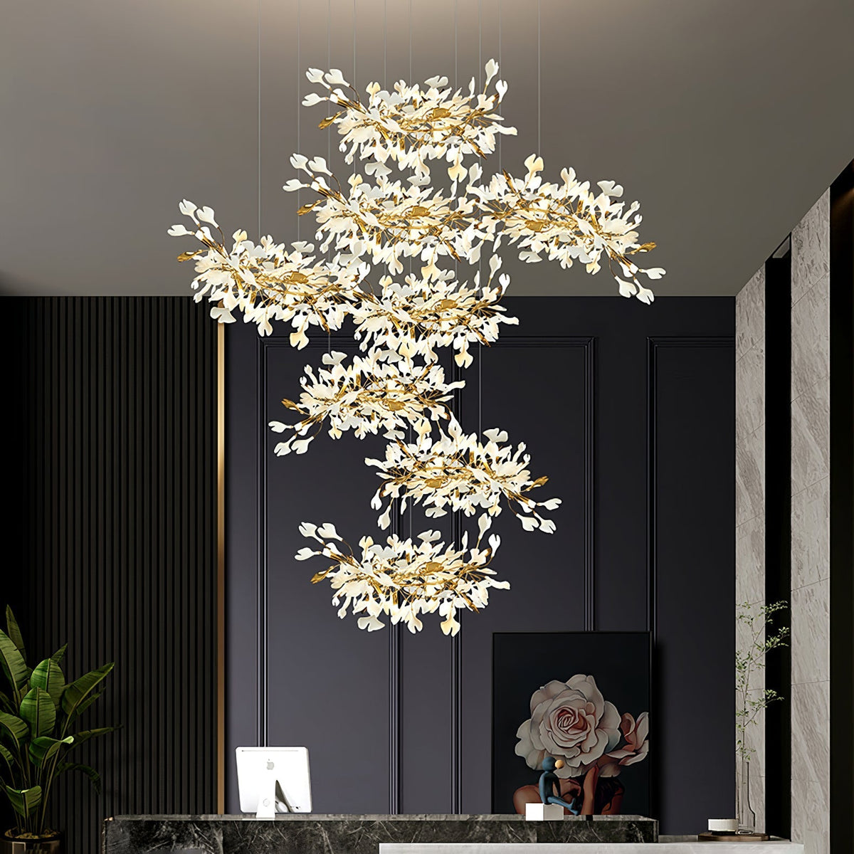 Eurzoris Gingko-Blatt-Kronleuchter