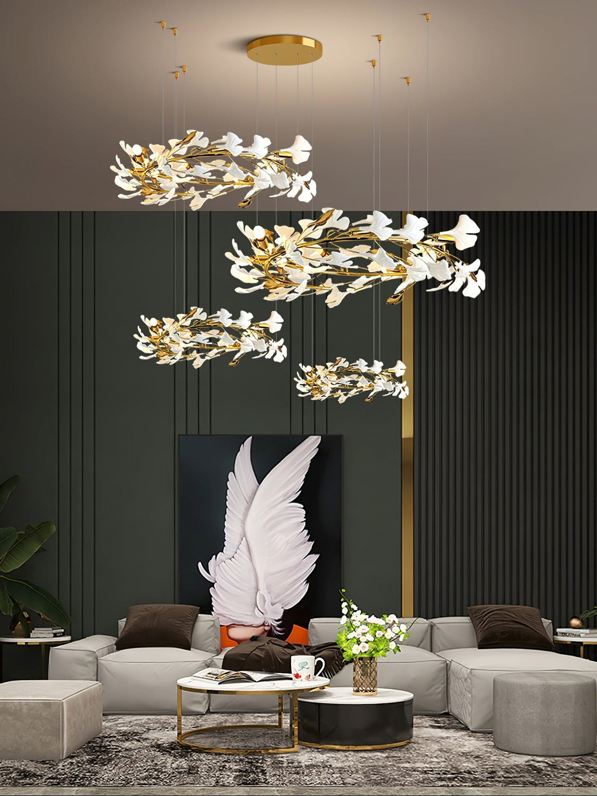 Eurzoris Gingko-Blatt-Kronleuchter