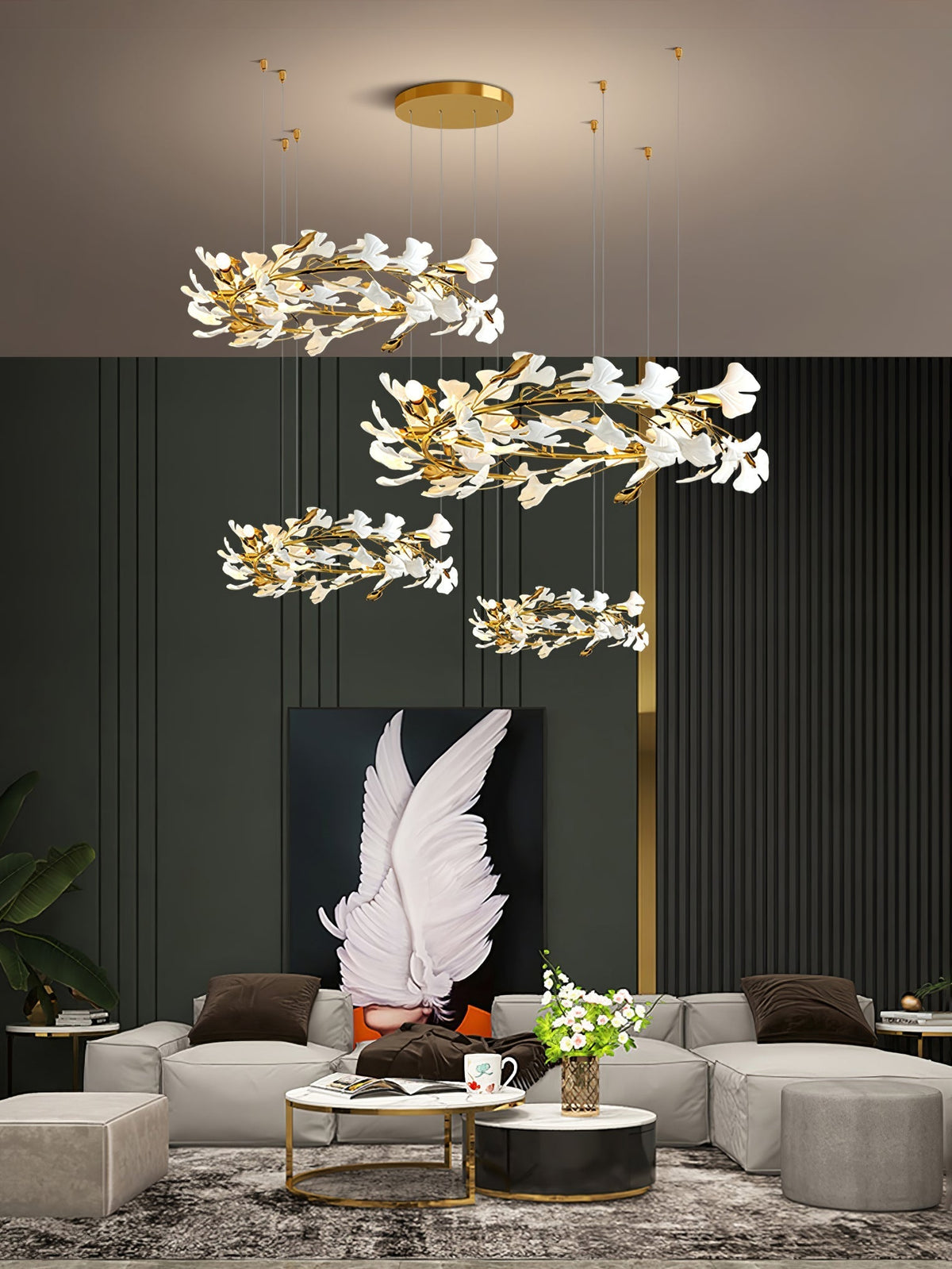 Eurzoris Gingko-Blatt-Kronleuchter
