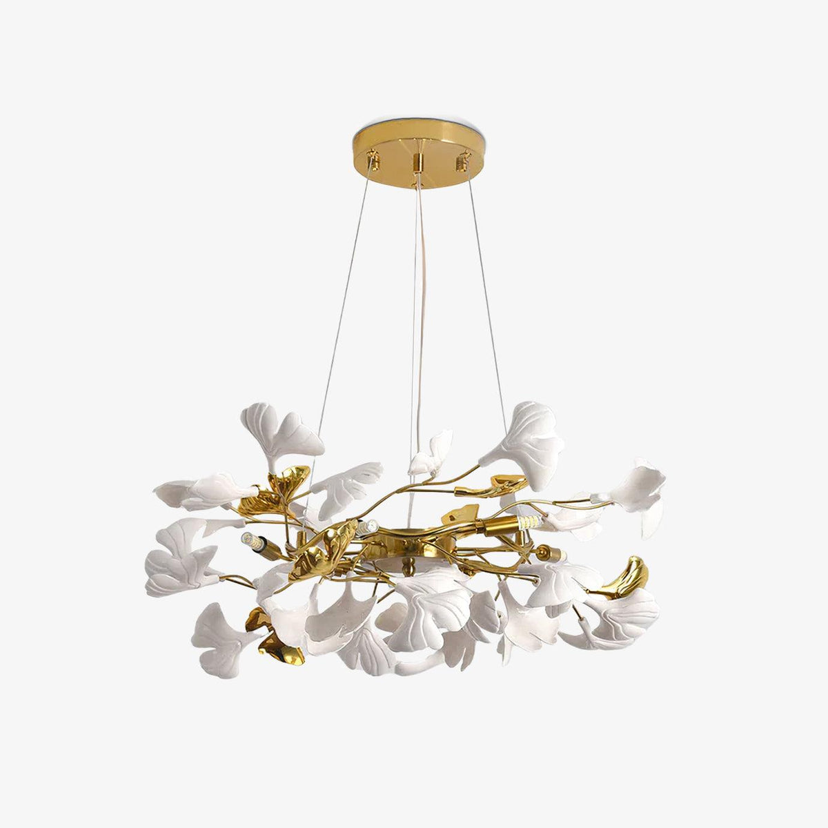 Oden Kronleuchter Ginkgo-Blatt-Keramik-Skulptur