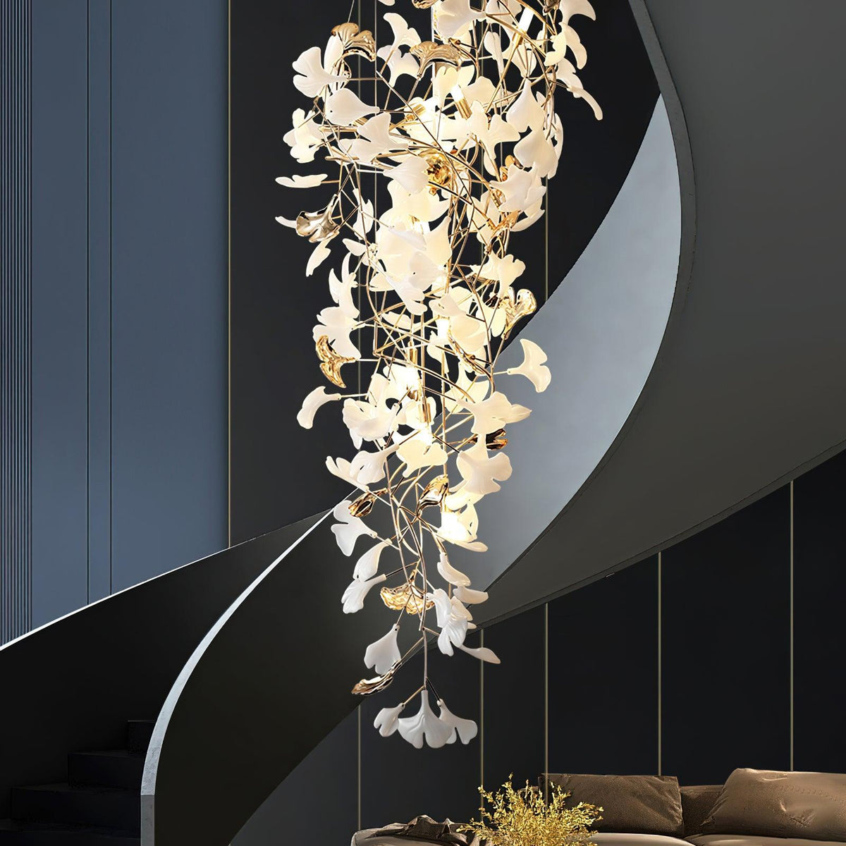Claire luxuriöser Gingko-Kronleuchter