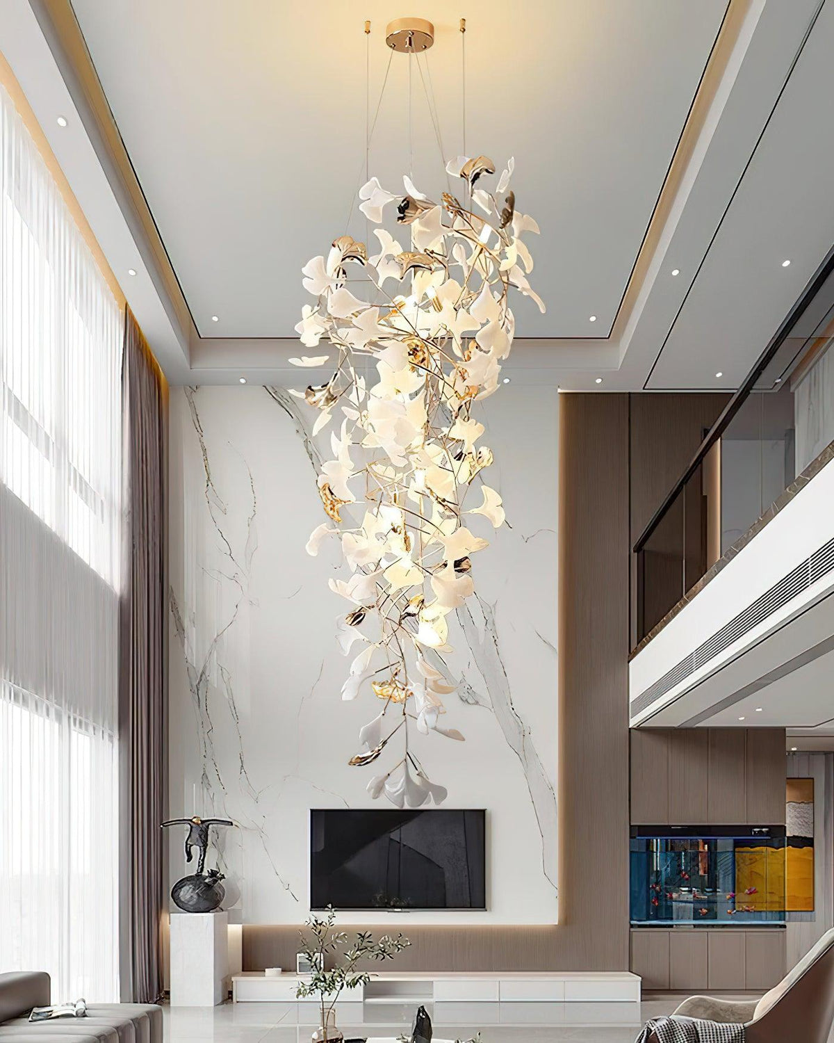 Claire luxuriöser Gingko-Kronleuchter