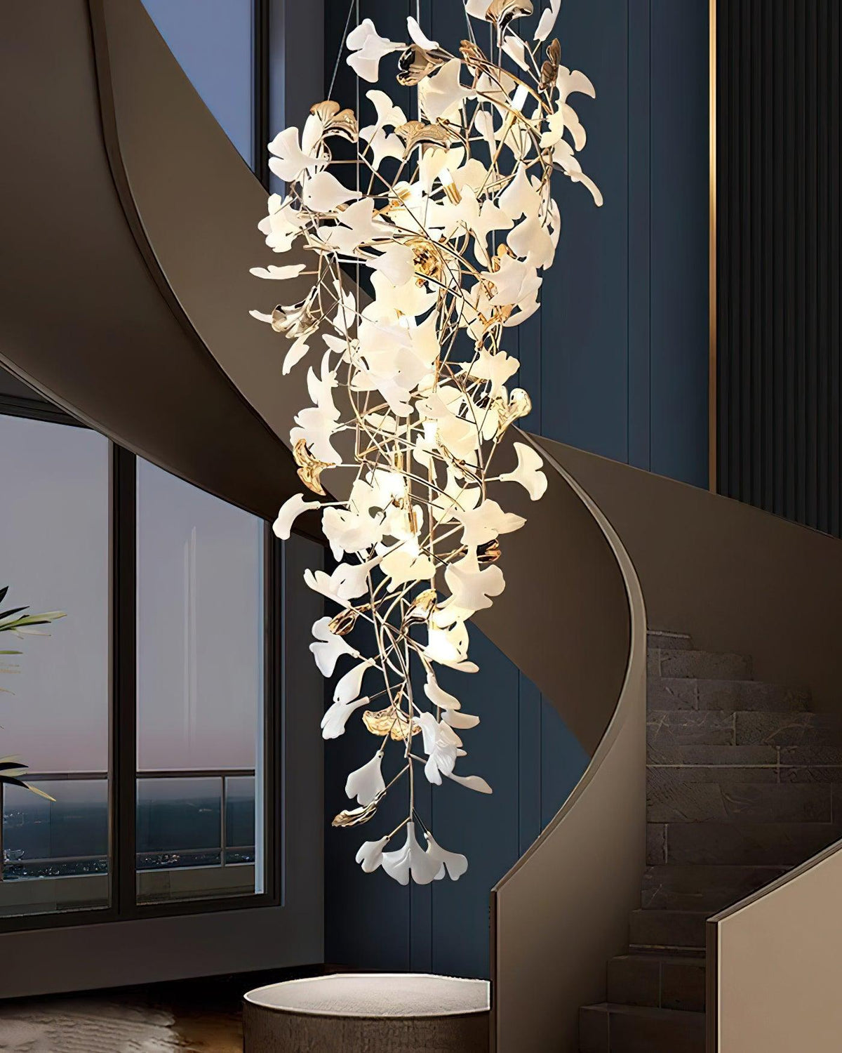 Claire luxuriöser Gingko-Kronleuchter