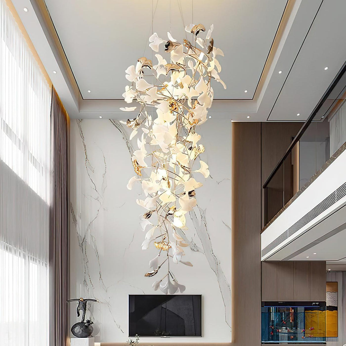 Claire luxuriöser Gingko-Kronleuchter