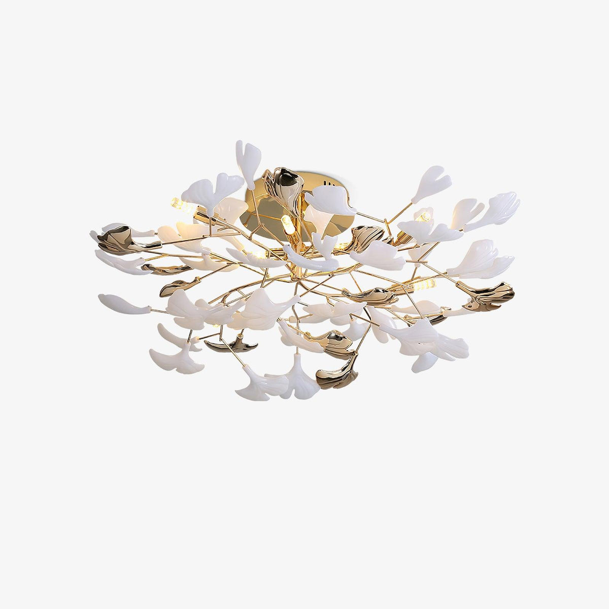 Artheel Premium skandinavisch Kunst Ginkgo drehende Keramik-Deckenleuchte