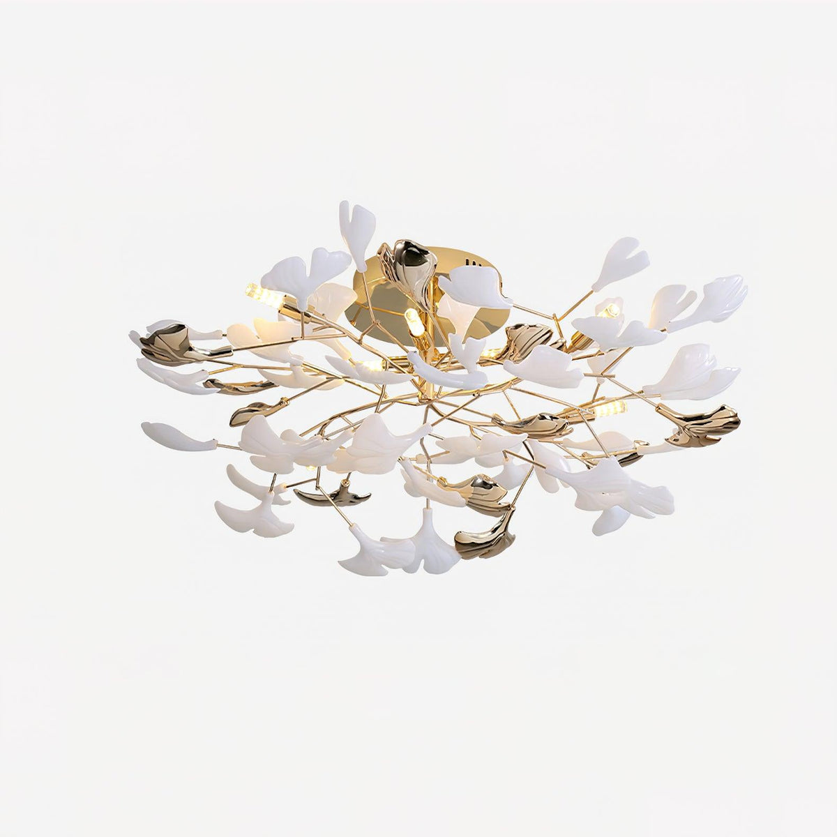 Artheel Premium skandinavisch Kunst Ginkgo drehende Keramik-Deckenleuchte