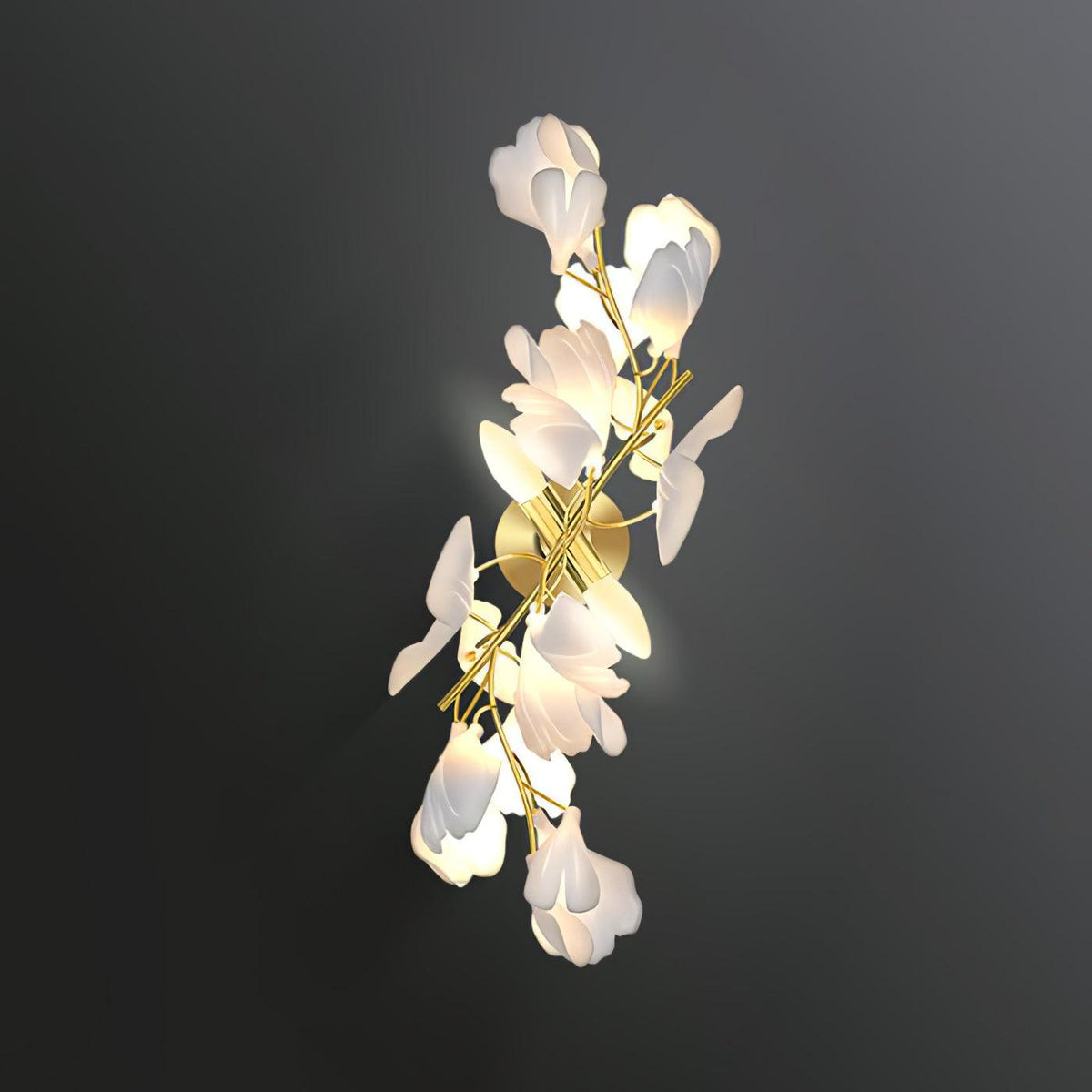 Solivaya Wandleuchte Gingko Flowers Messing