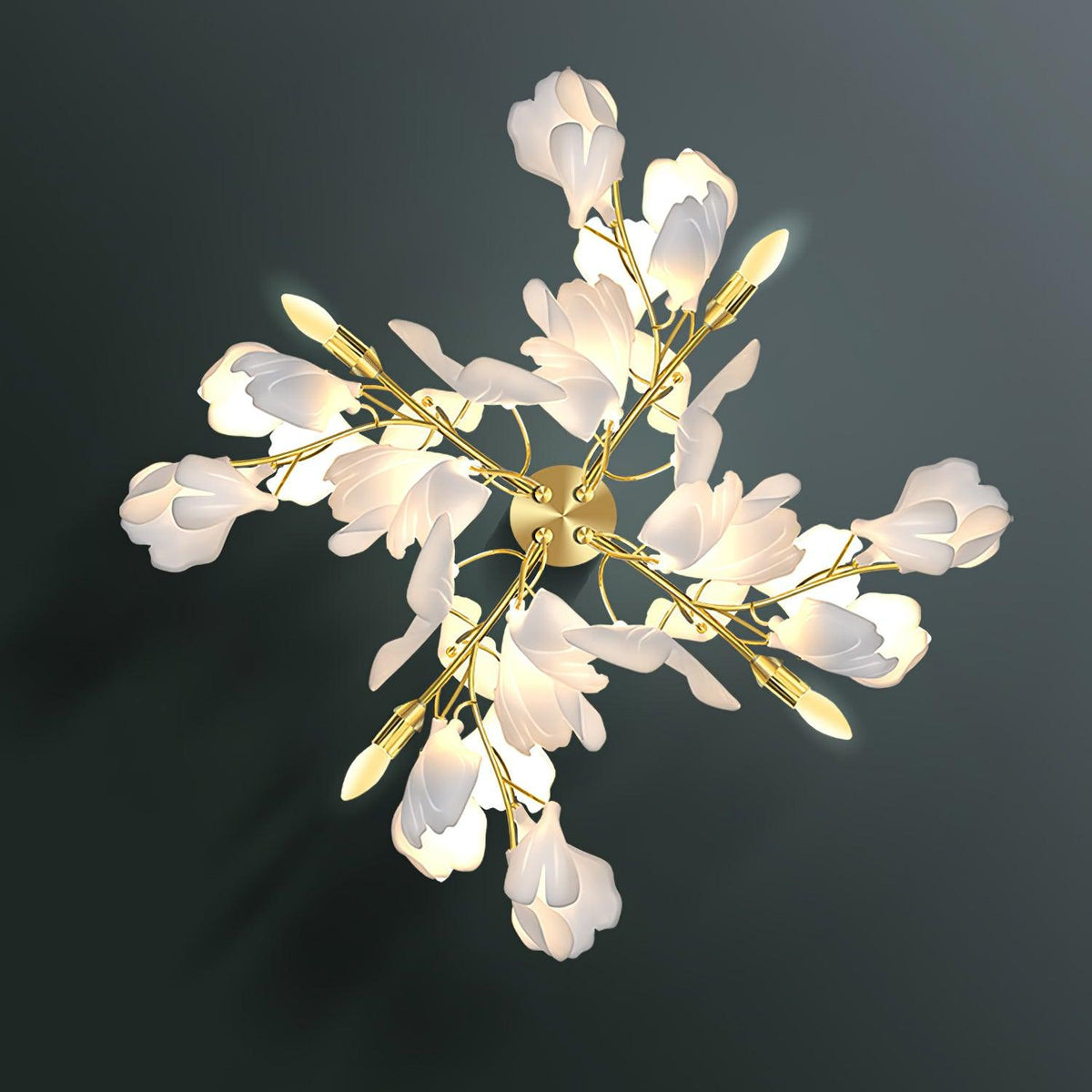 Solivaya Wandleuchte Gingko Flowers Messing