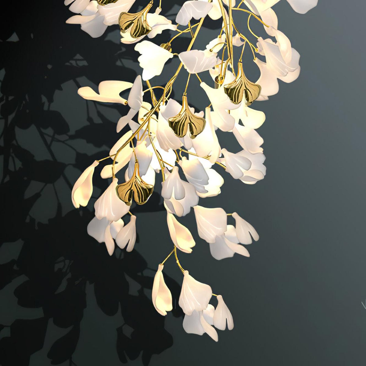 Solivaya Wandleuchte Gingko Flowers Messing