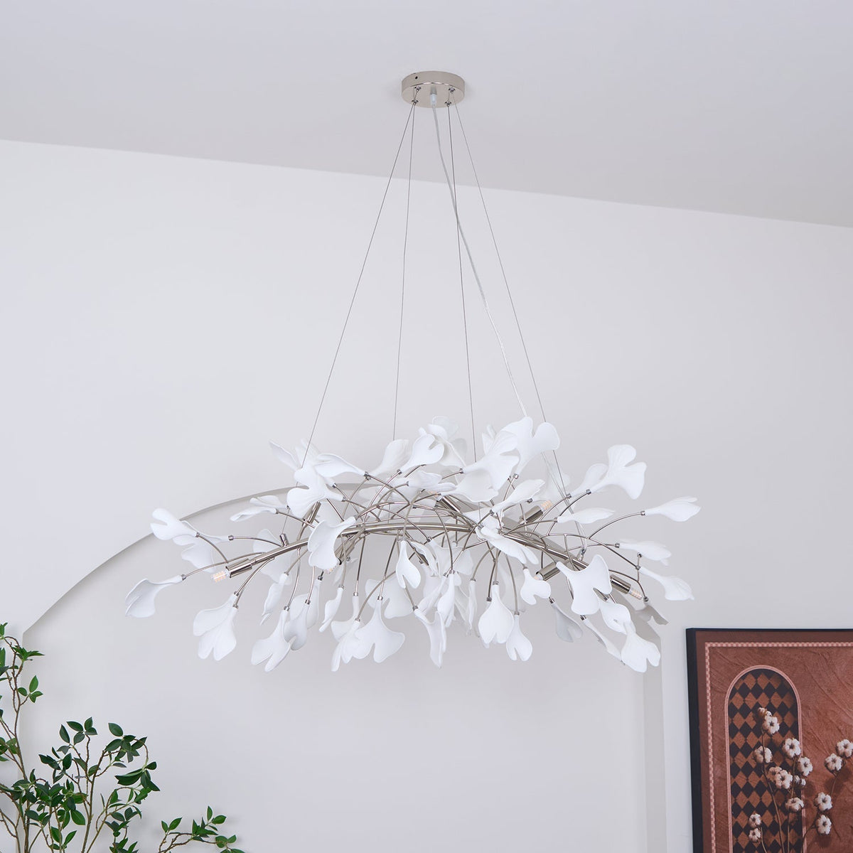 Oriiselle Kronleuchter Keramik Gingko Blatt Gold