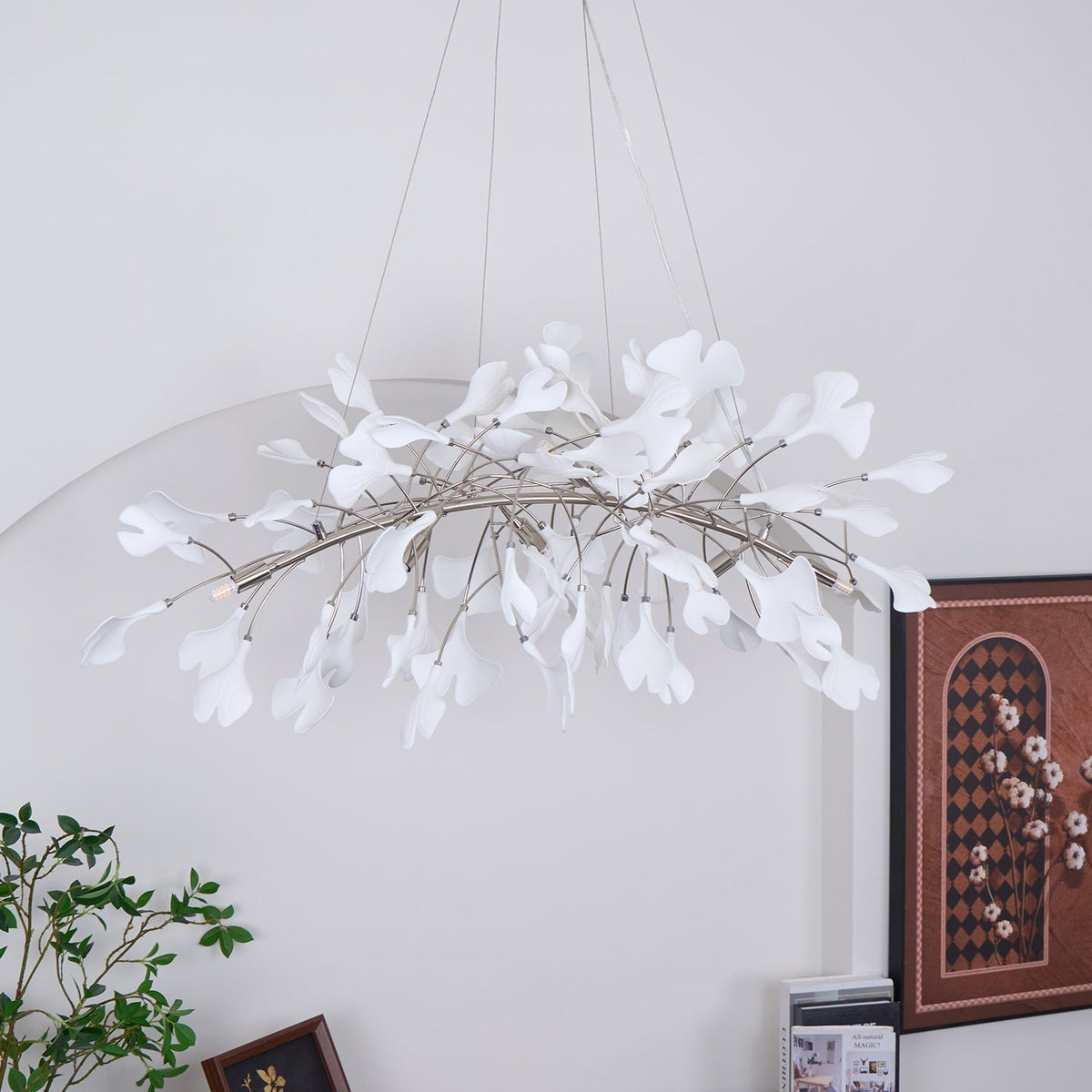 Oriiselle Kronleuchter Keramik Gingko Blatt Gold