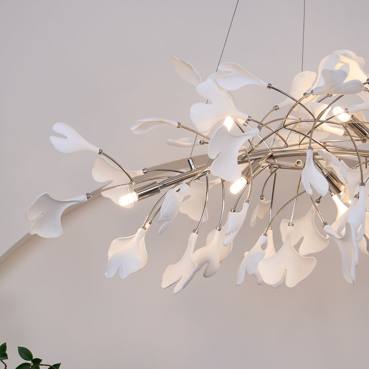 Oriiselle Kronleuchter Keramik Gingko Blatt Gold