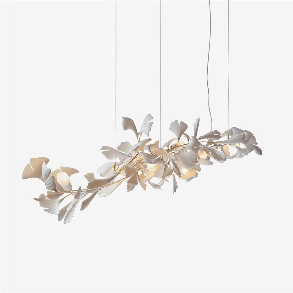 Ceroraine Kronleuchter Gingko aus Porzellan mit LED im zeitgenössischen Stil