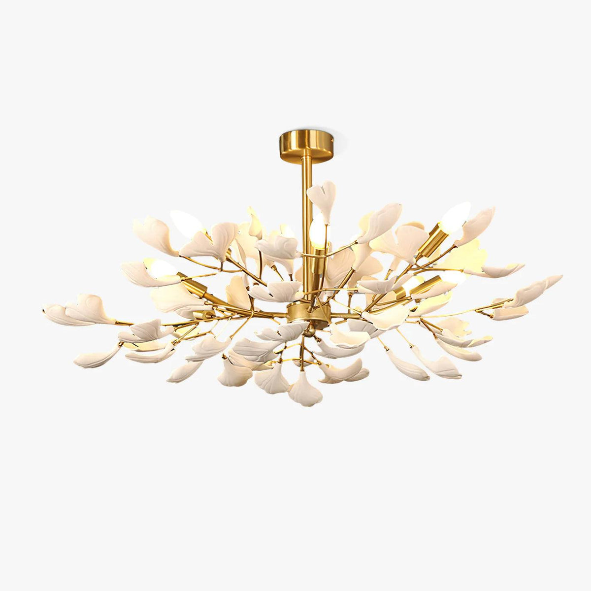 Nale Kronleuchter Ginkgo-Blatt Messing Keramik