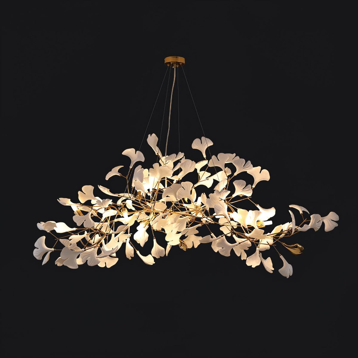 Oriiselle Kronleuchter Keramik Gingko Blatt Gold
