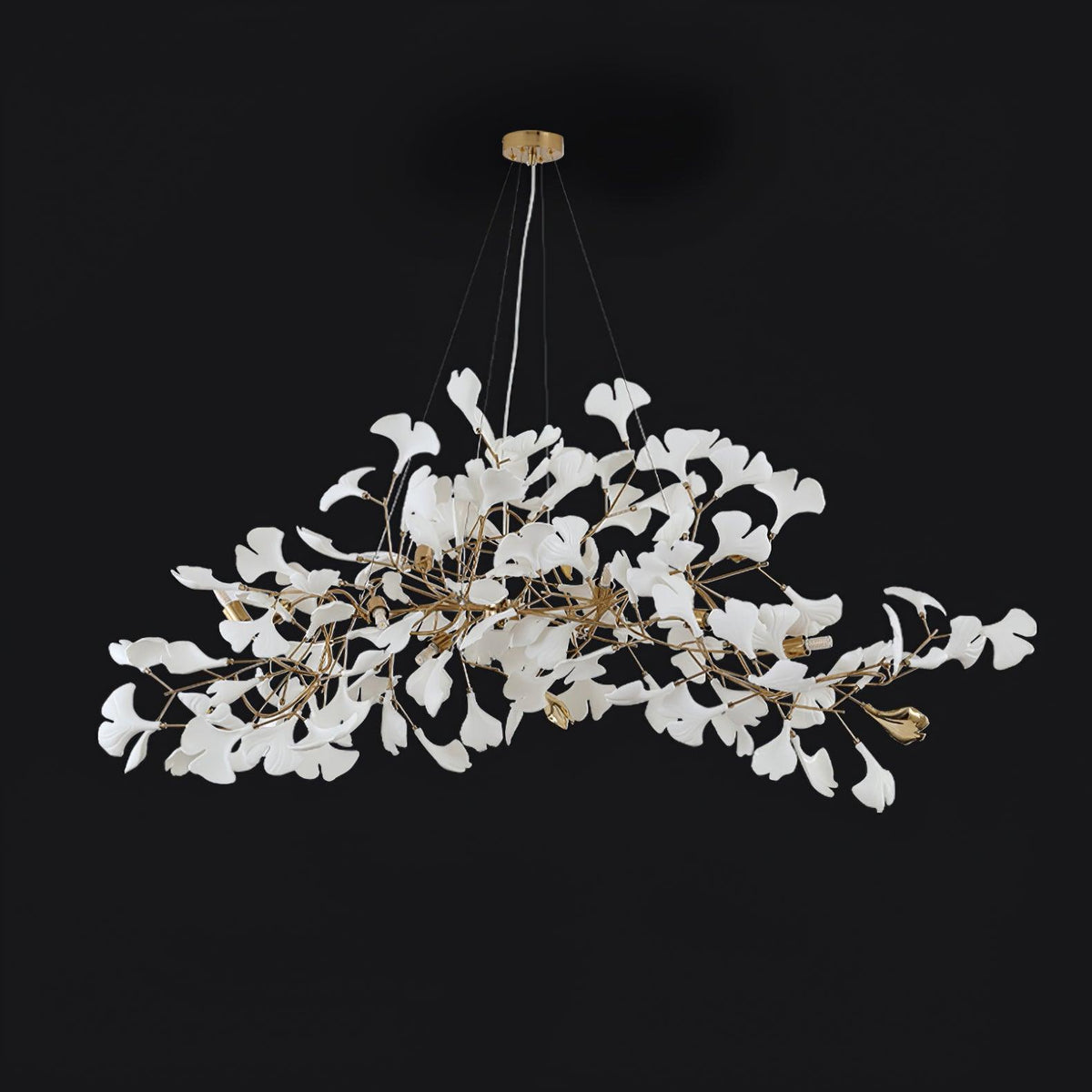Oriiselle Kronleuchter Keramik Gingko Blatt Gold