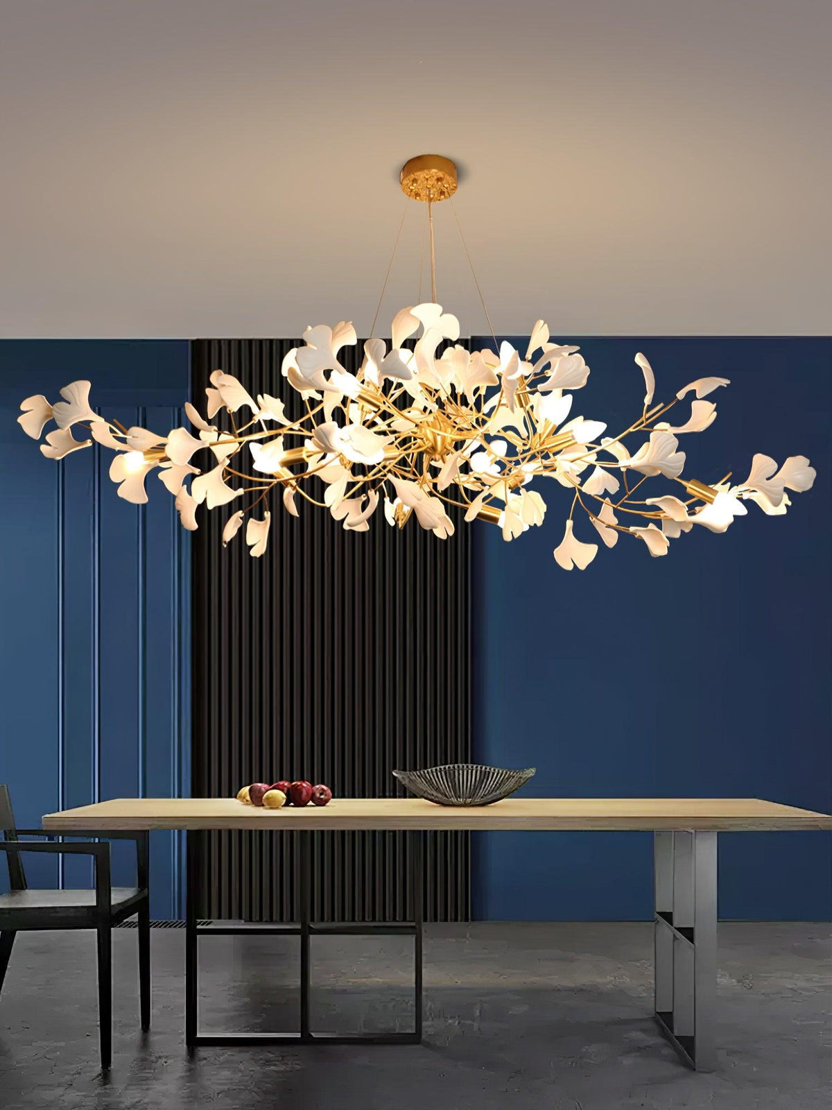 Oriiselle Kronleuchter Keramik Gingko Blatt Gold