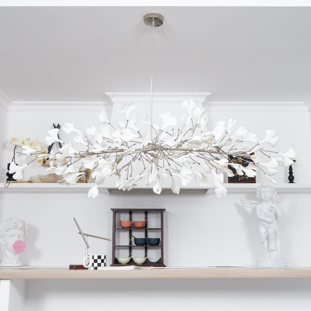 Oriiselle Kronleuchter Keramik Gingko Blatt Gold