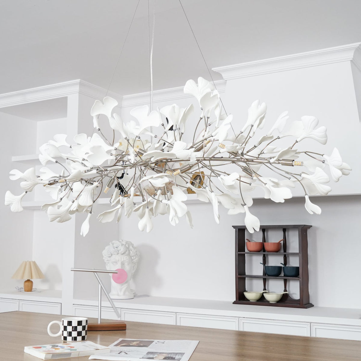 Oriiselle Kronleuchter Keramik Gingko Blatt Gold