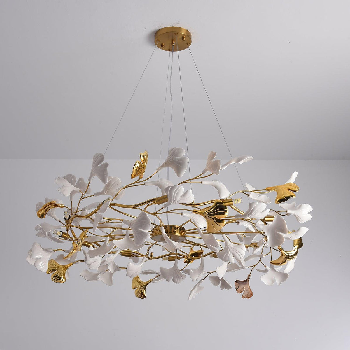 Oden Kronleuchter Ginkgo-Blatt-Keramik-Skulptur