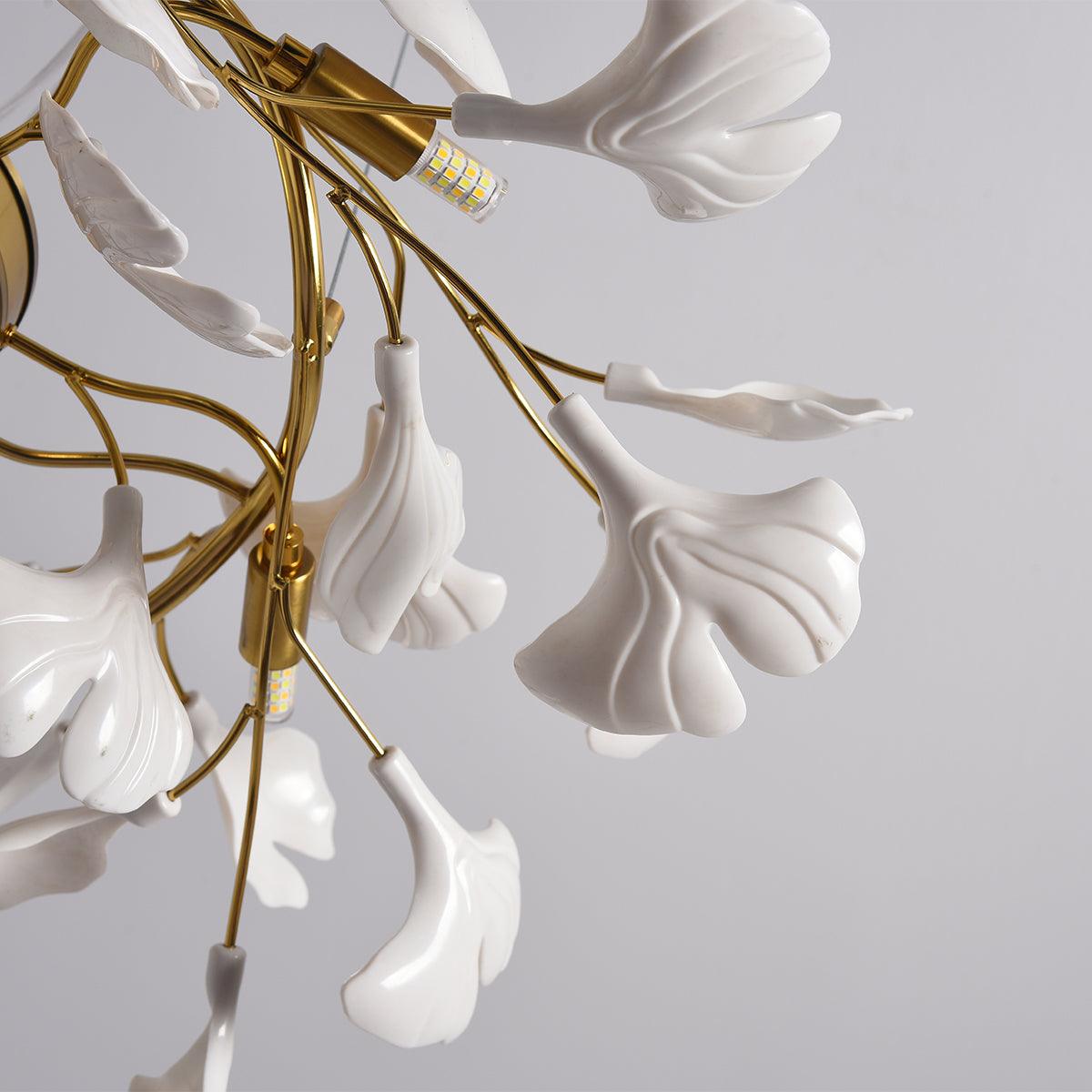 Oden Kronleuchter Ginkgo-Blatt-Keramik-Skulptur