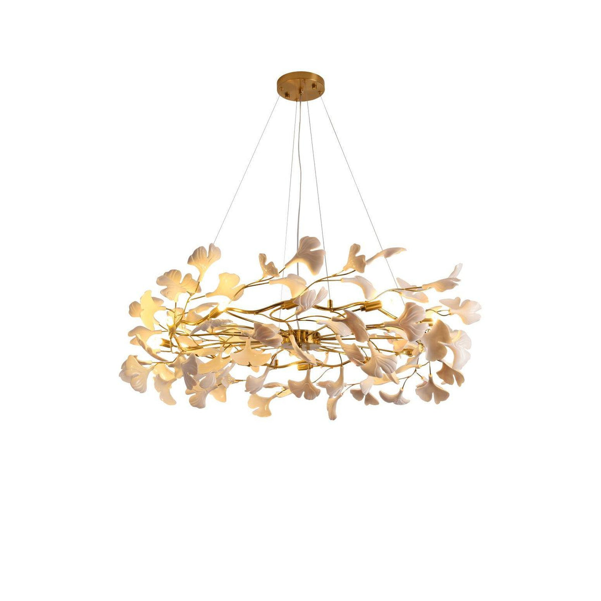 Oden Kronleuchter Ginkgo-Blatt-Keramik-Skulptur