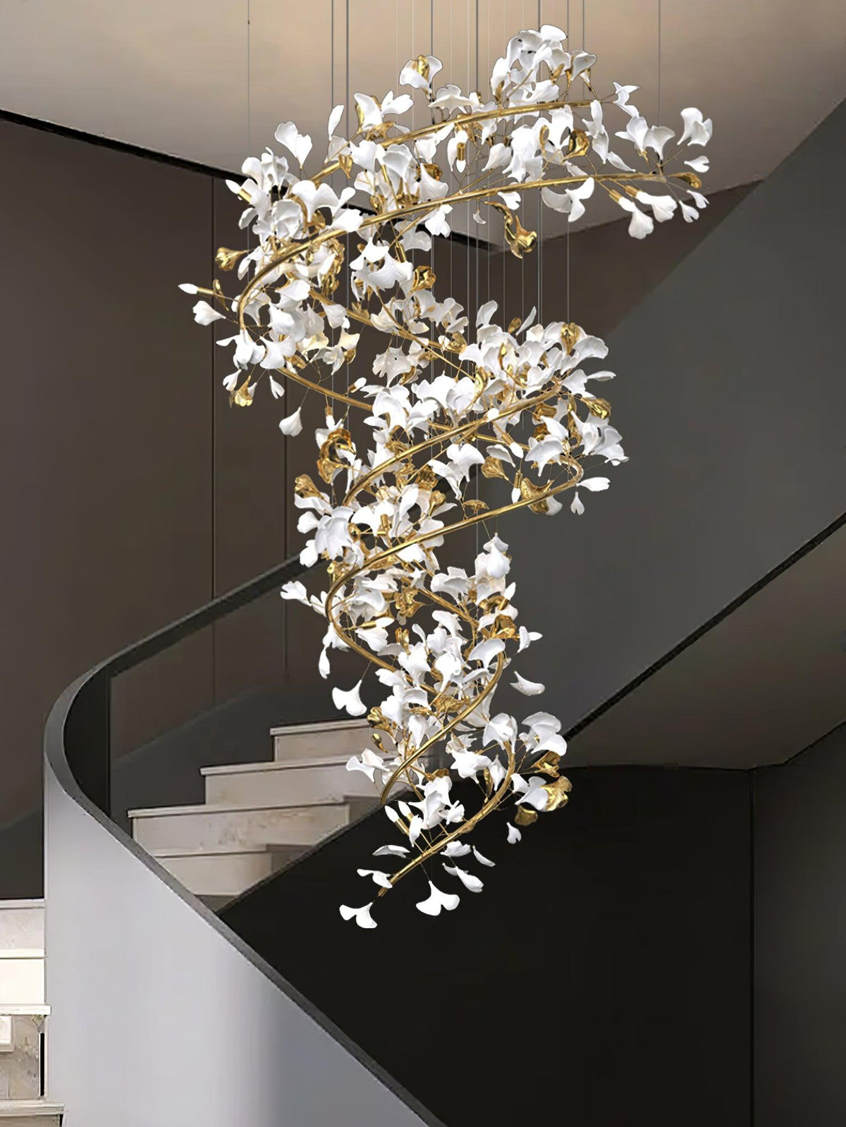 Gingko Kronleuchter Keramik Treppenhaus luxuriös