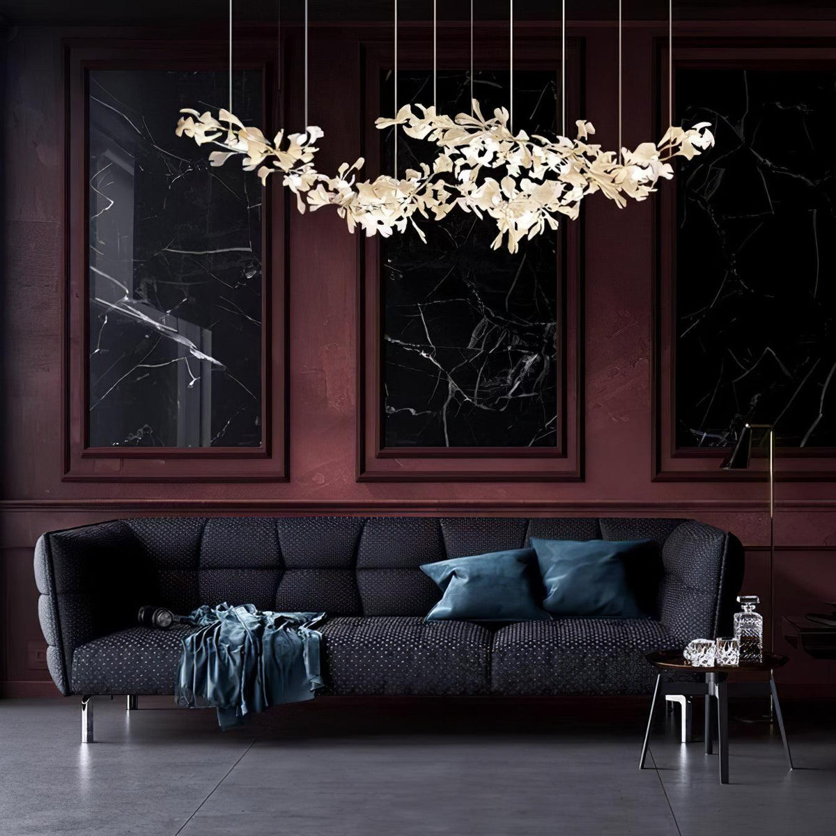 Double-Layer Ginkgo Keramik Kronleuchter