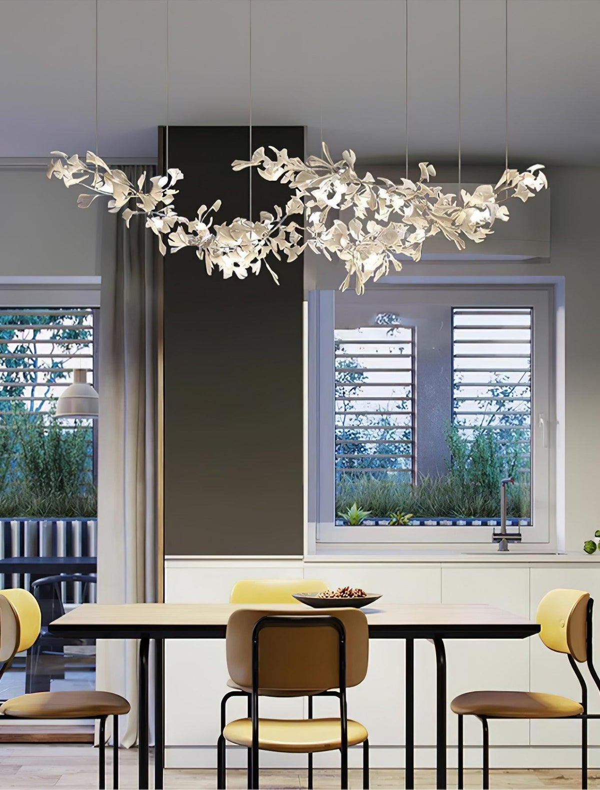 Double-Layer Ginkgo Keramik Kronleuchter