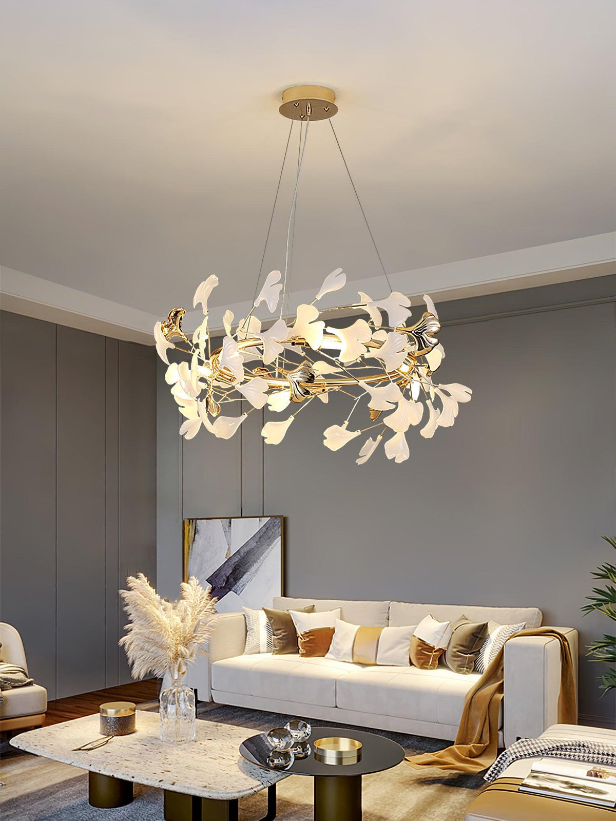 Vixu Kronleuchter im postmodernen Luxus-Stil aus Ginkgo-Keramik