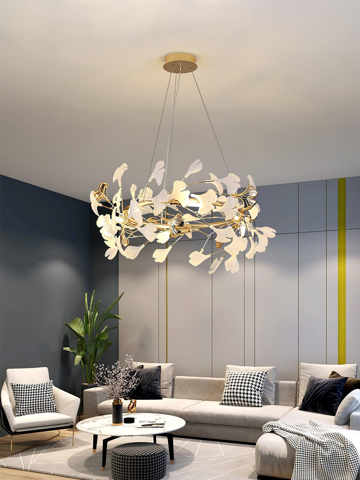 Vixu Kronleuchter im postmodernen Luxus-Stil aus Ginkgo-Keramik