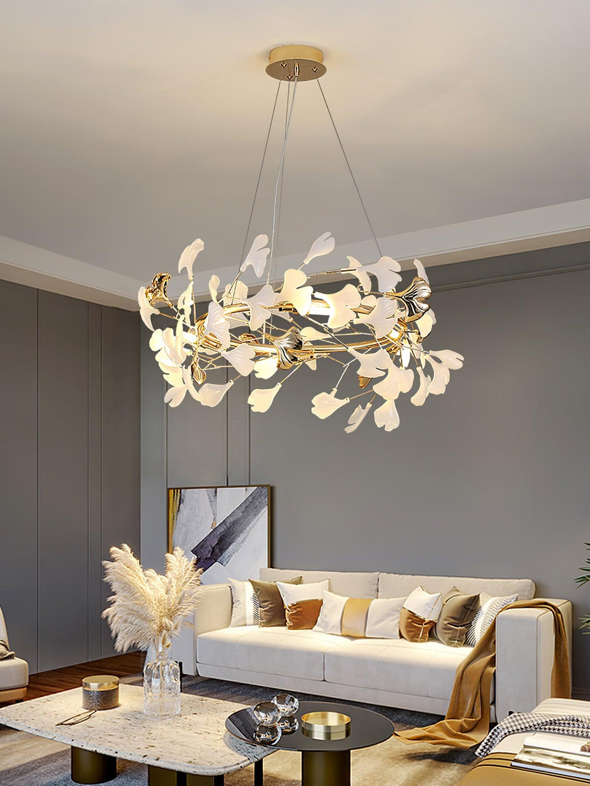 Vixu Kronleuchter im postmodernen Luxus-Stil aus Ginkgo-Keramik
