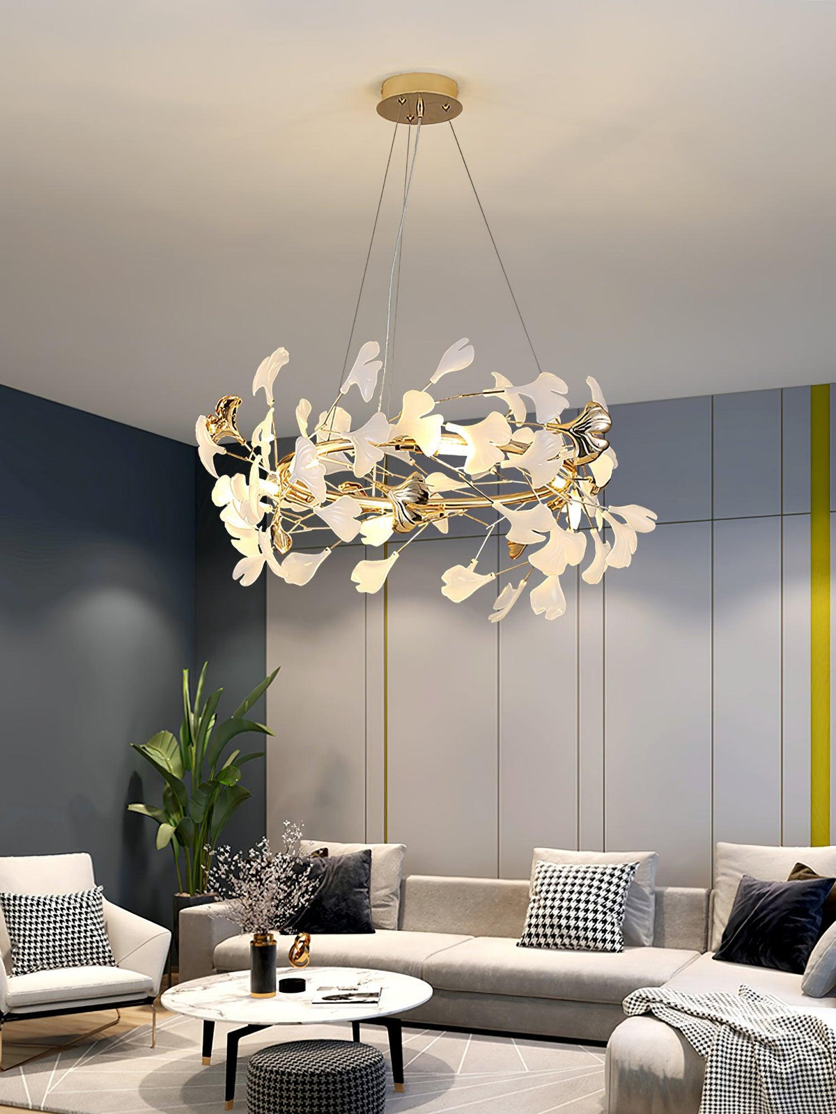 Vixu Kronleuchter im postmodernen Luxus-Stil aus Ginkgo-Keramik