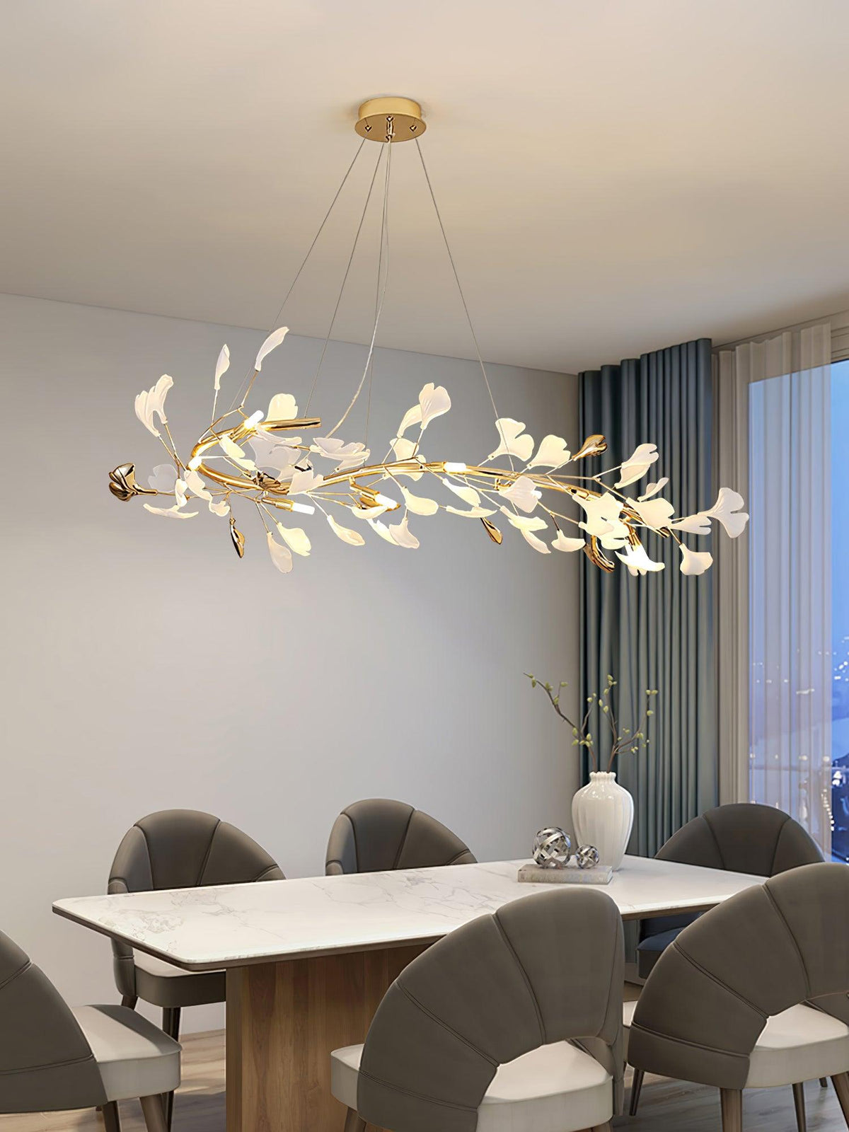Vixu Kronleuchter im postmodernen Luxus-Stil aus Ginkgo-Keramik